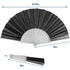 Glitter Black Small Hand Fan (Clear Handle)
