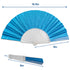 Glitter Sky Blue Small Hand Fan (Clear Handle)