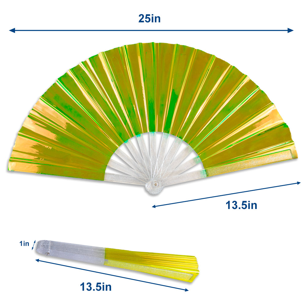Iridescent Neon Green X-Large Fan