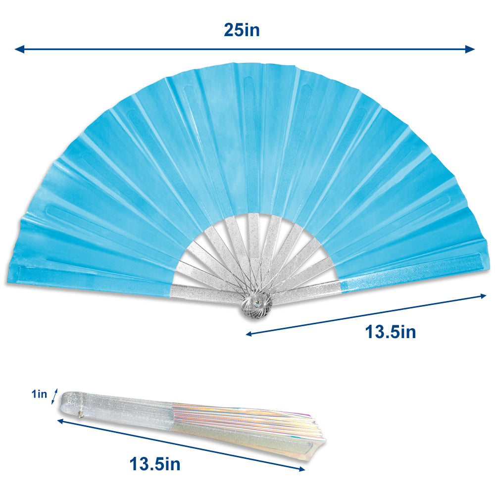 Iridescent Fairy Dust Blue X-Large Fan