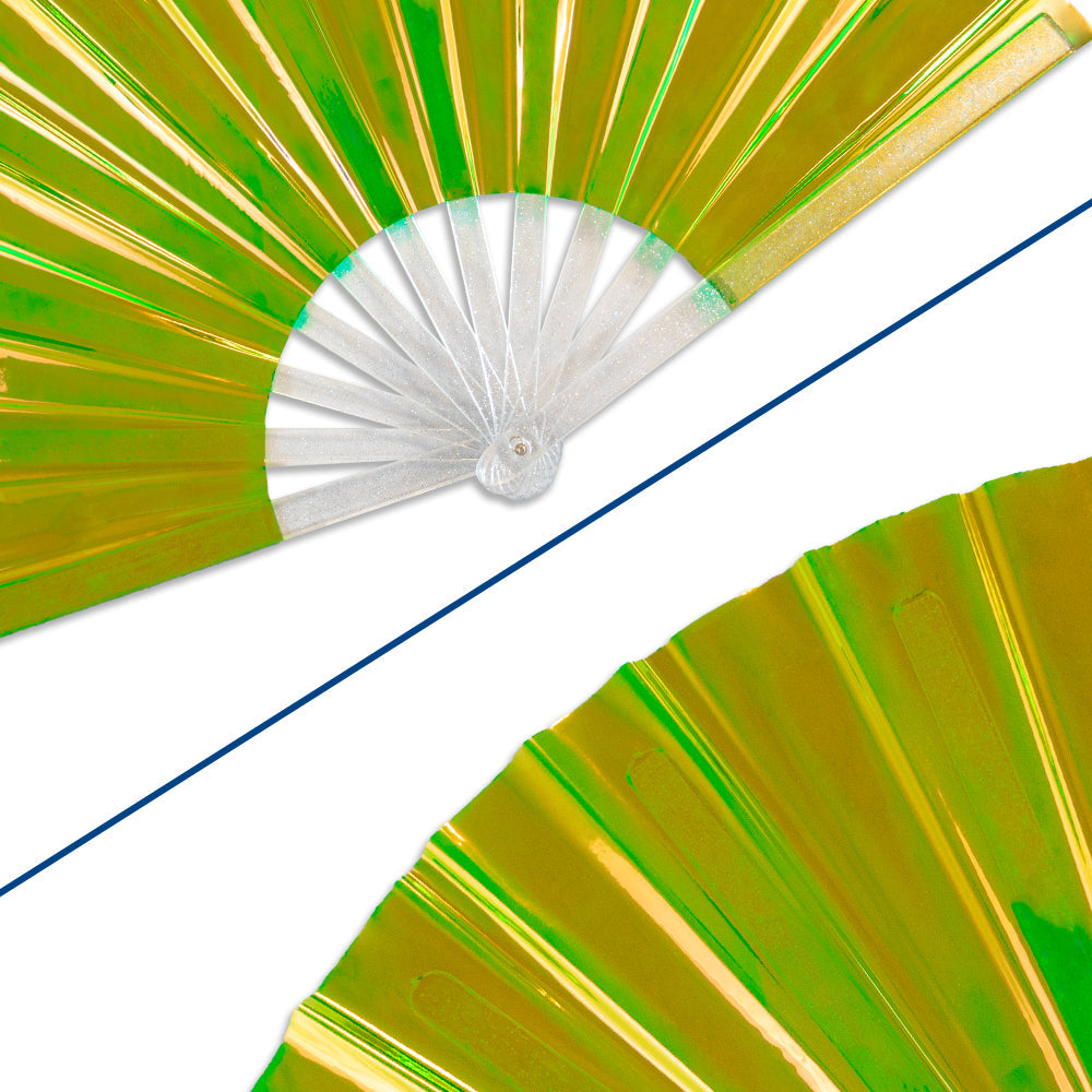 Iridescent Neon Green X-Large Fan