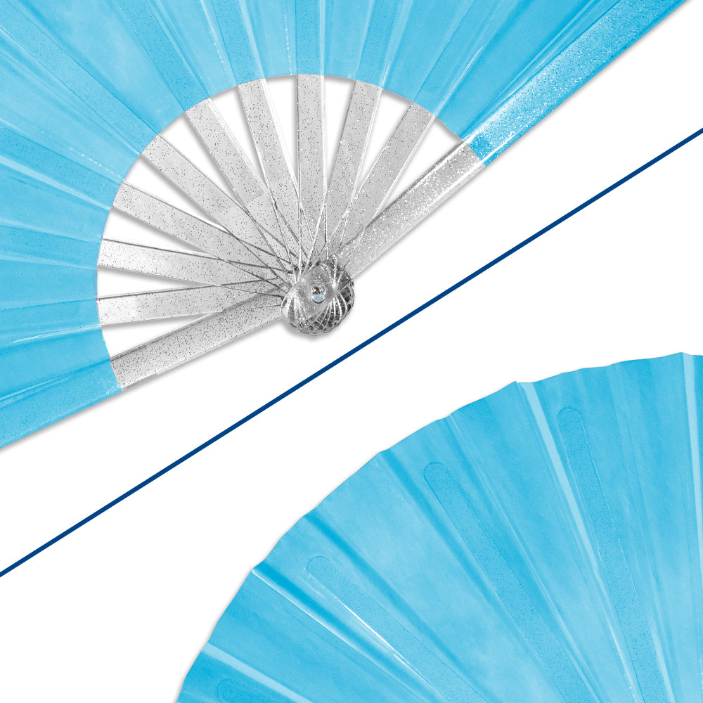 Iridescent Fairy Dust Blue X-Large Fan