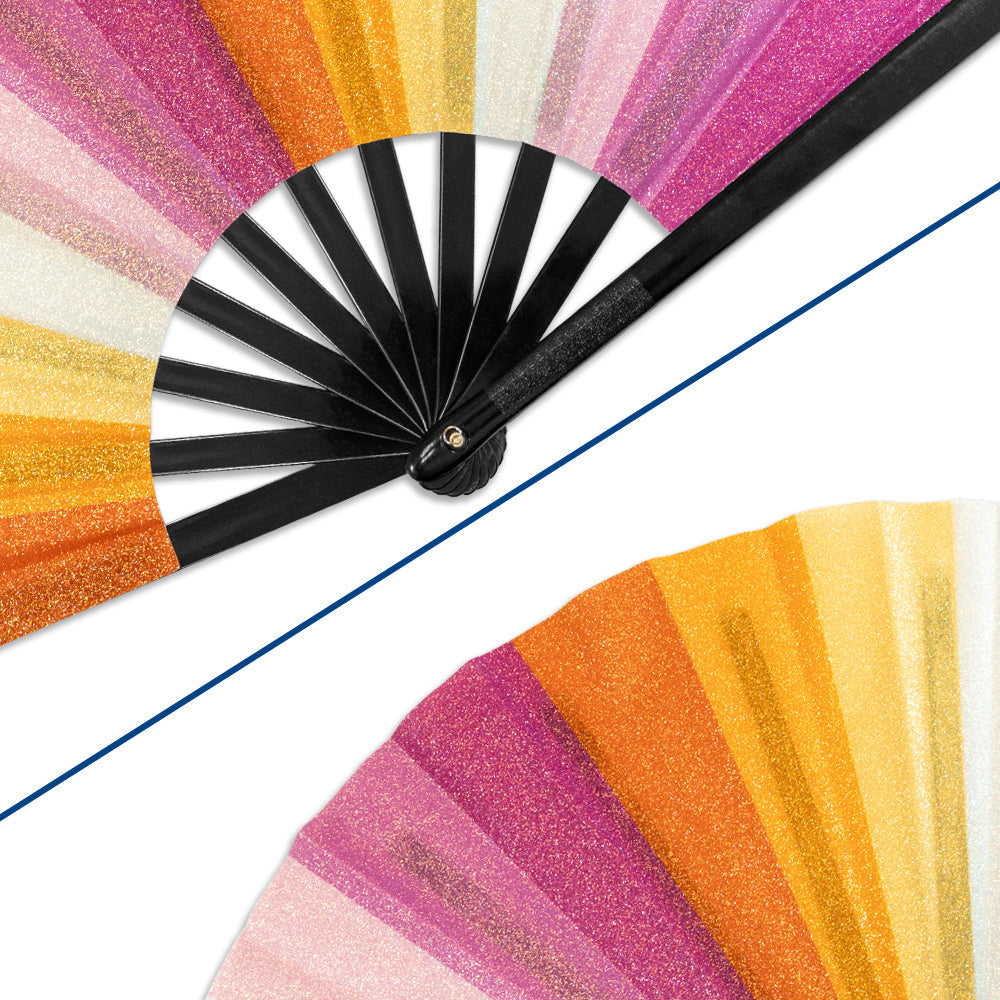 Lesbian (Sunset) Glitter X-Large Hand Fan