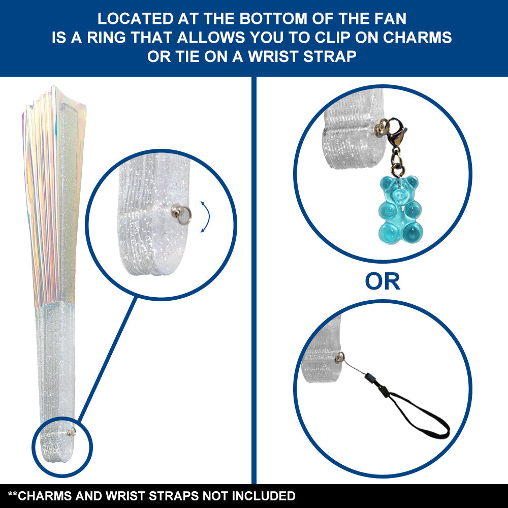 Iridescent Fairy Dust Blue X-Large Fan