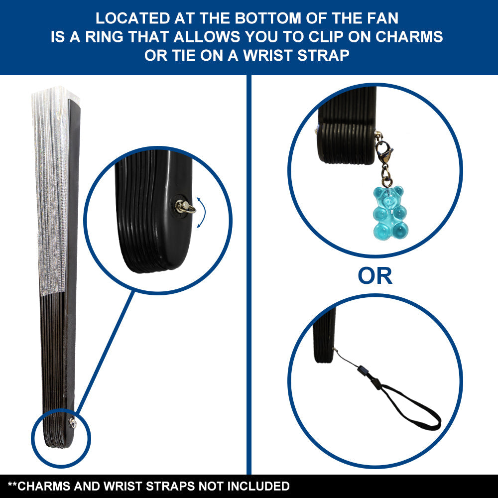 Transparent Glitter Clear X-Large Hand Fan