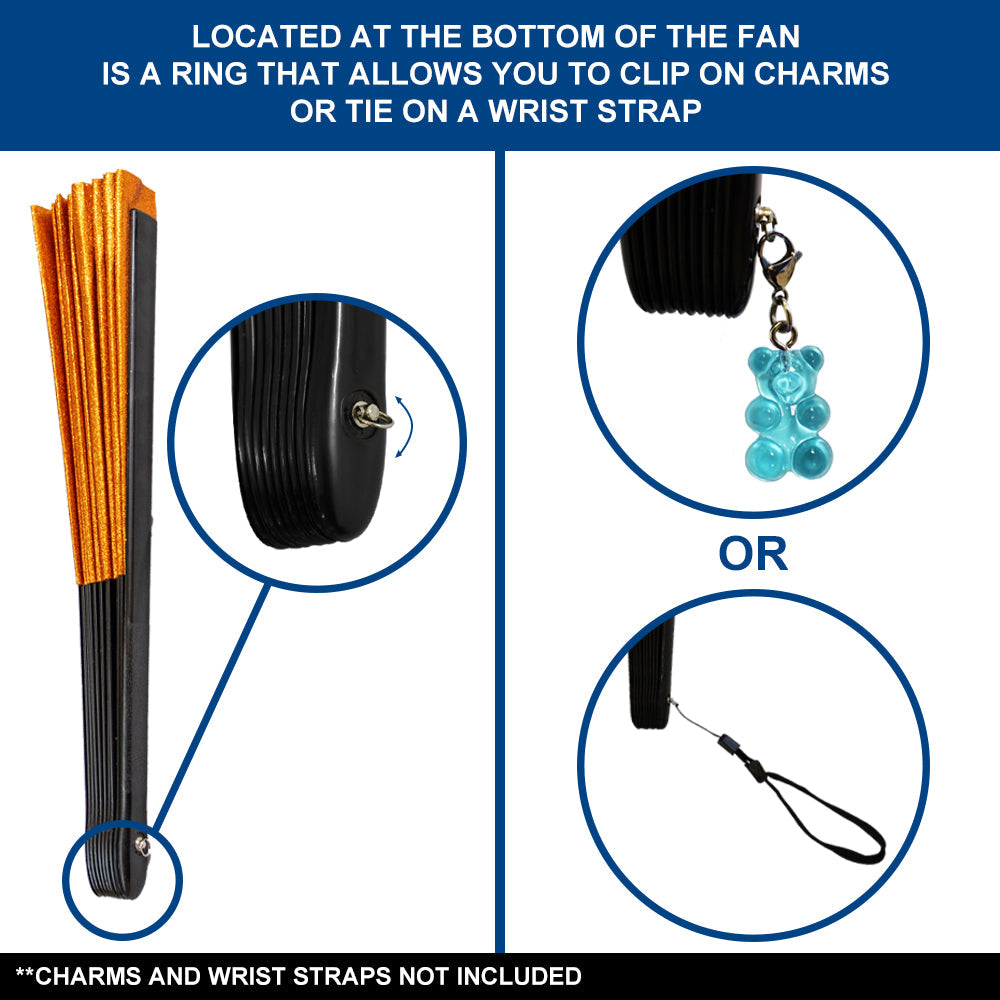 Glitter Orange X-Large Hand Fan