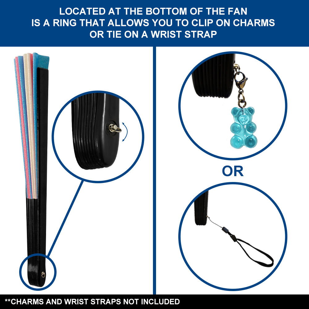 Transgender Glitter X-Large Hand Fan