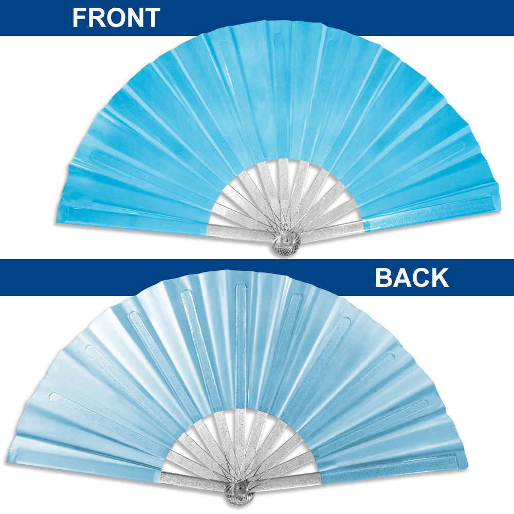 Iridescent Fairy Dust Blue X-Large Fan