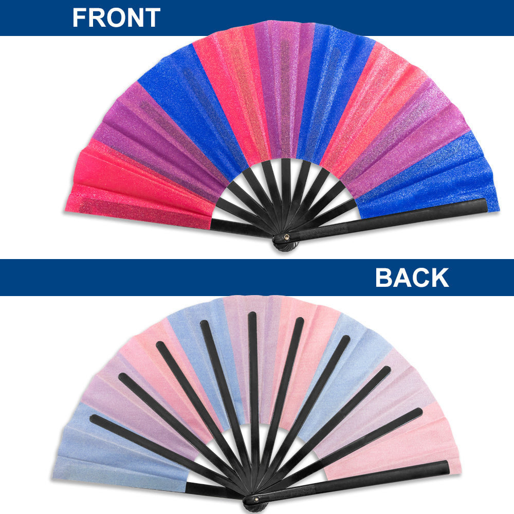 Bisexual Glitter X-Large Hand Fan