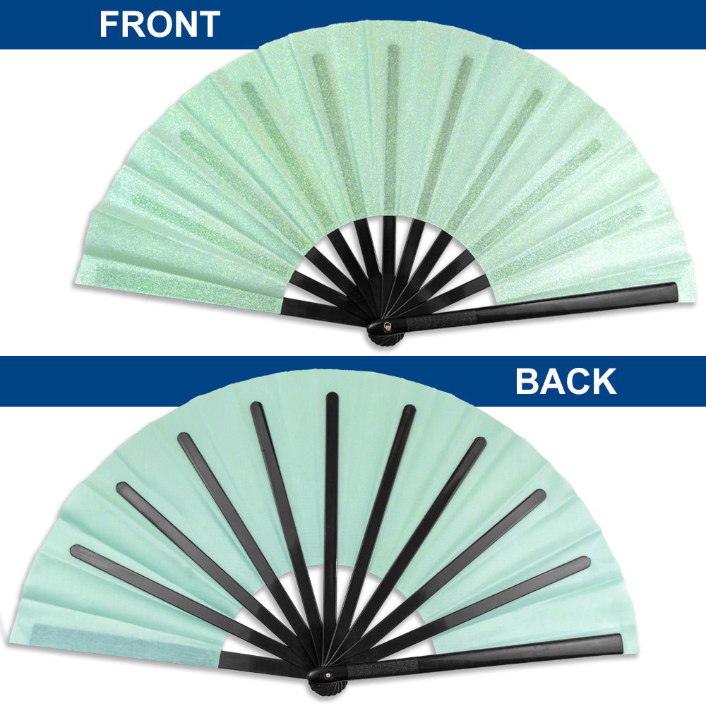Glitter Fairy Blue X-Large Hand Fan