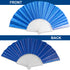 Glitter Royal Blue Small Hand Fan (Clear Handle)