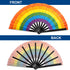 Rainbow Glitter X-Large Hand Fan