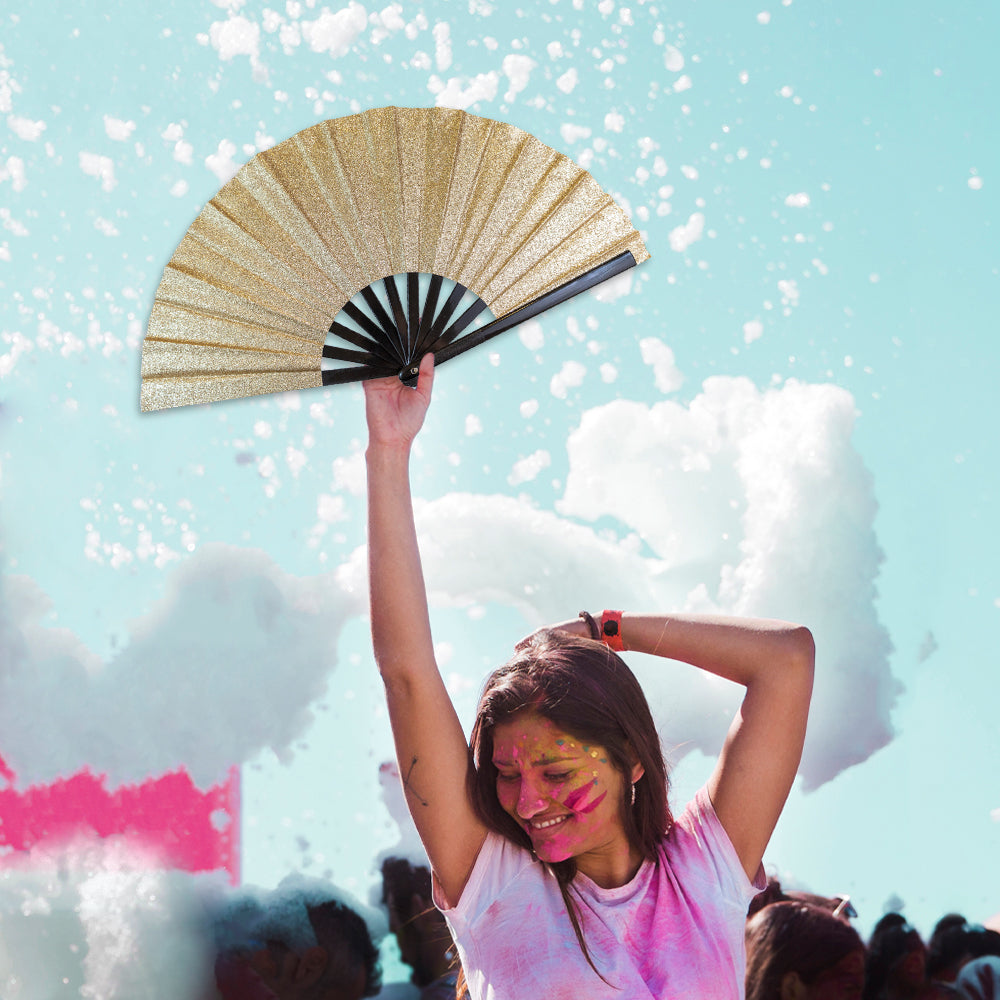 Champagne Glitter X-Large Fan