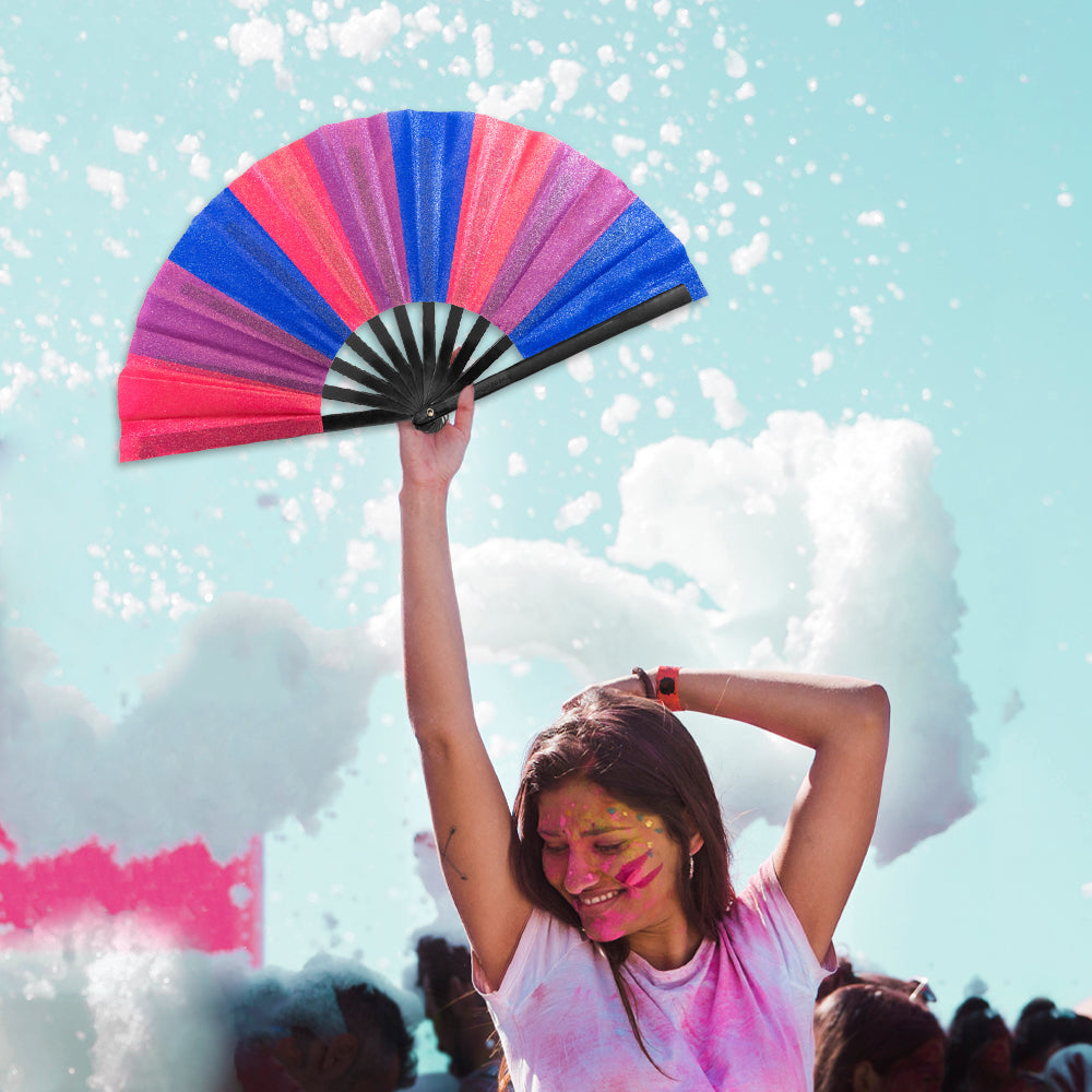 Bisexual Glitter X-Large Hand Fan