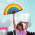 Rainbow Glitter X-Large Hand Fan