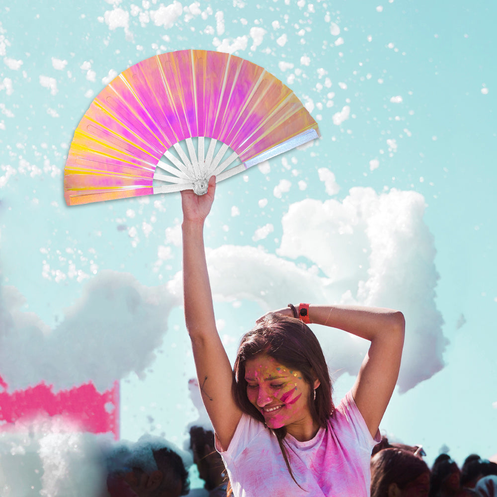 Iridescent Opal Light X-Large Hand Fan
