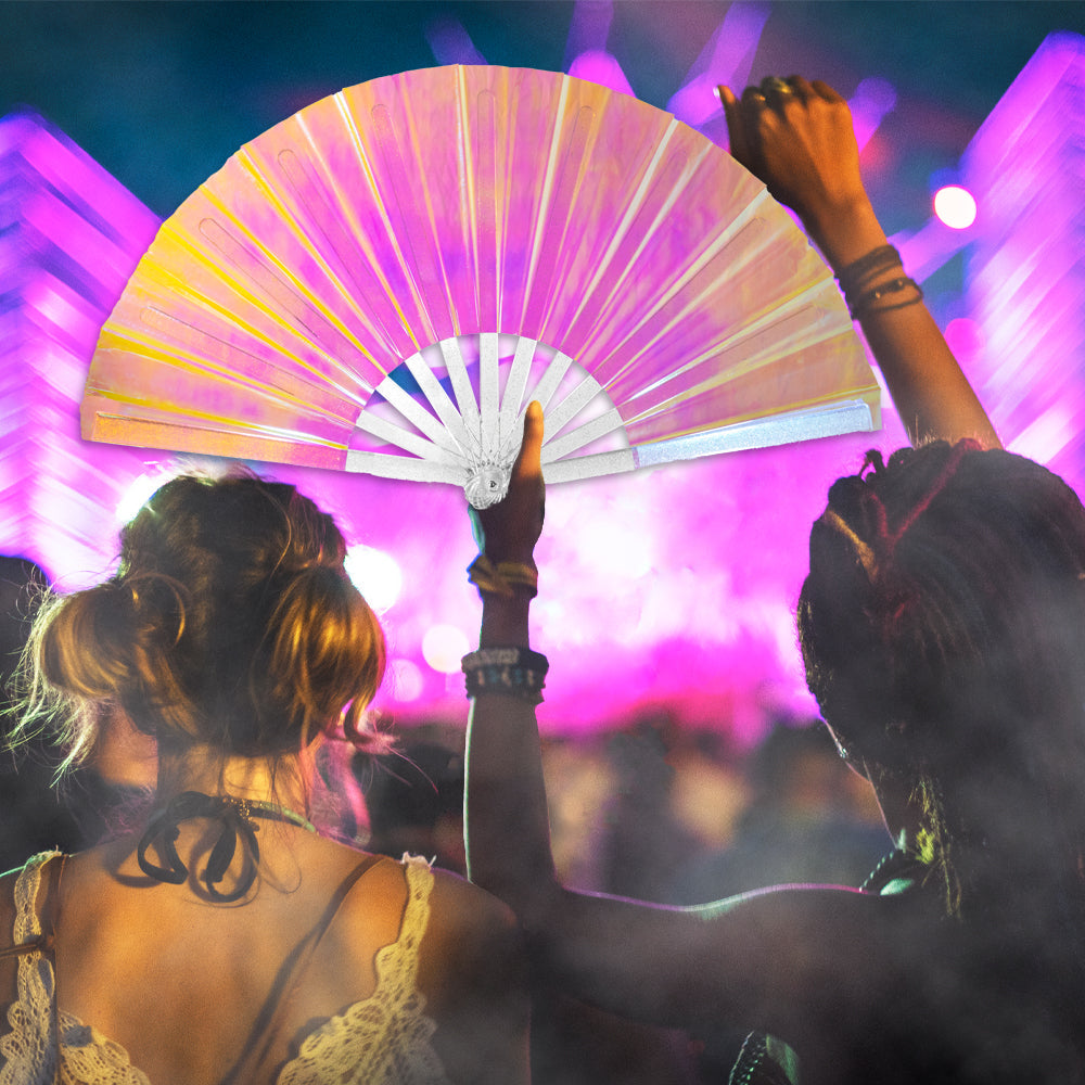 Iridescent Opal Light X-Large Hand Fan