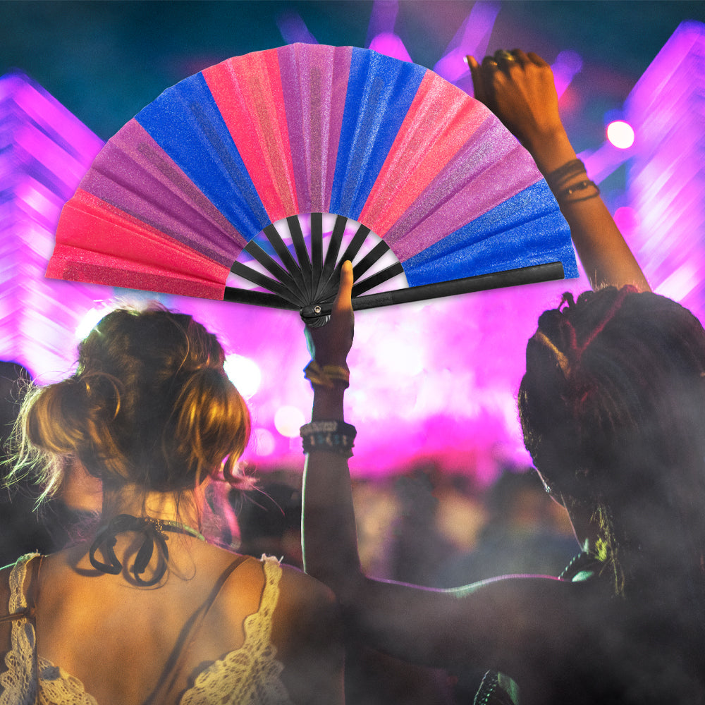 Bisexual Glitter X-Large Hand Fan