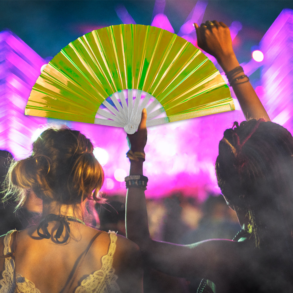 Iridescent Neon Green X-Large Fan
