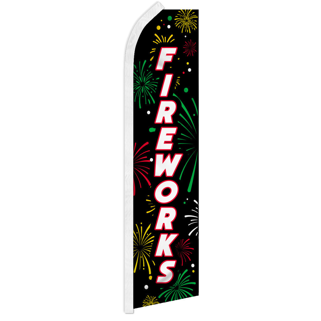 Fireworks (Black) Super Flag