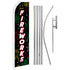 Fireworks (Black) Super Flag & Pole Kit