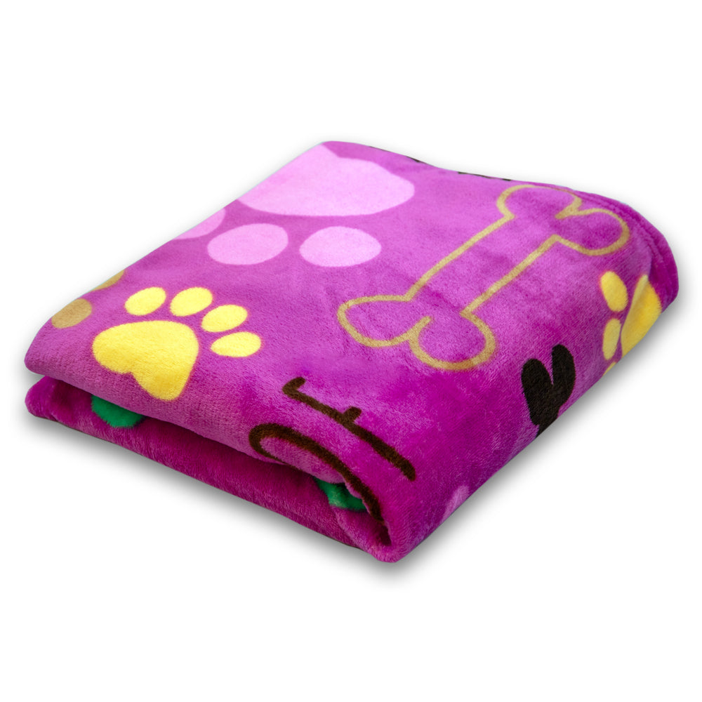 Puppy Paws (Pink) Soft Plush 50x60in Blanket
