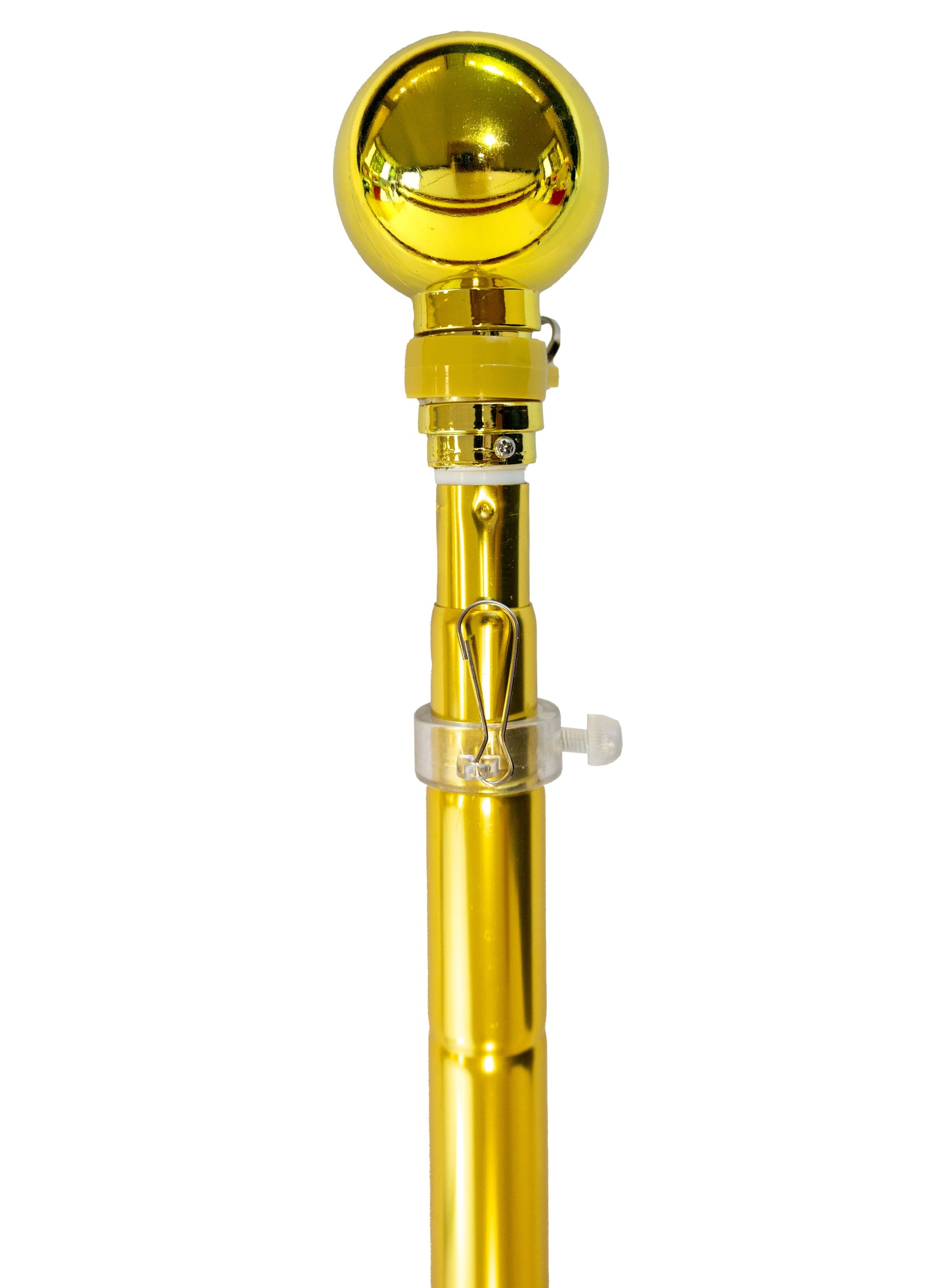 8ft 2pc Gold Aluminum Pole (Gold Ball)