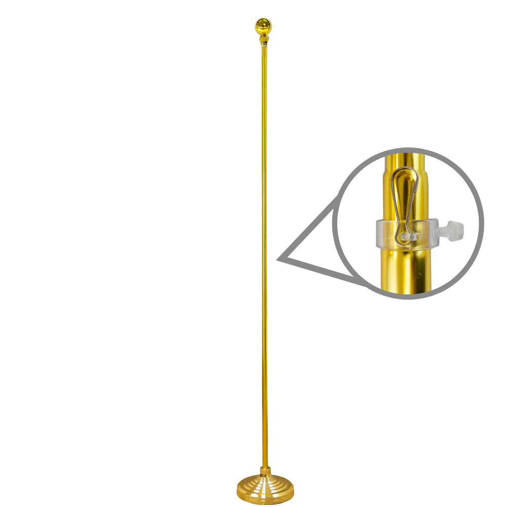 8ft 2pc Gold Aluminum Pole (Gold Ball)