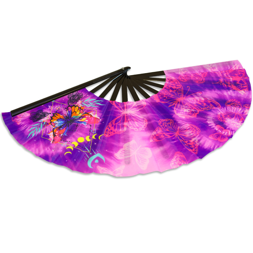 Butterfly (Tie Dye) Blacklight X-Large Hand Fan