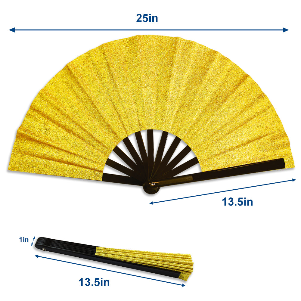 Glitter Gold X-Large Hand Fan