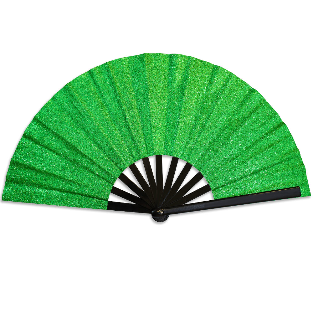 Glitter Green X-Large Hand Fan