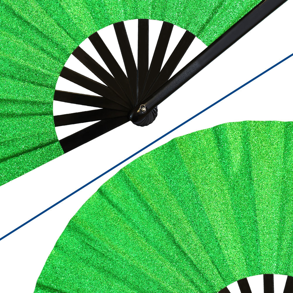 Glitter Green X-Large Hand Fan