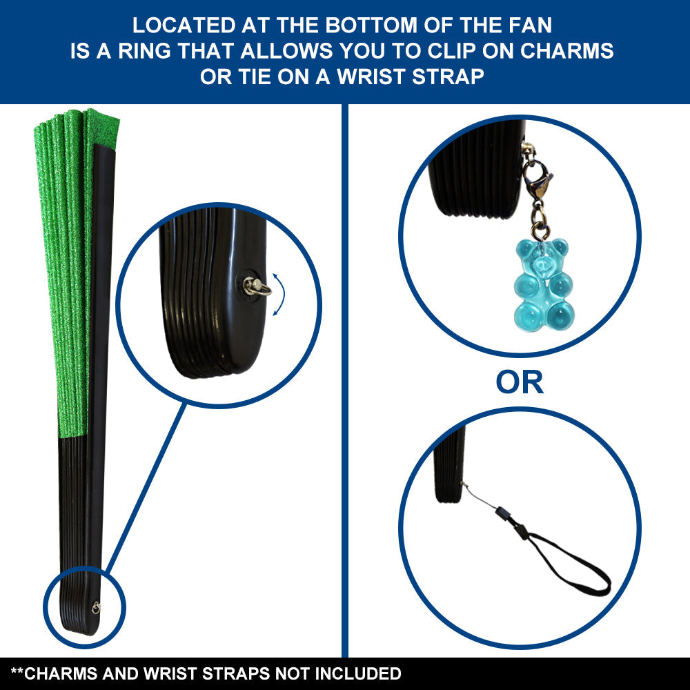 Glitter Green X-Large Hand Fan