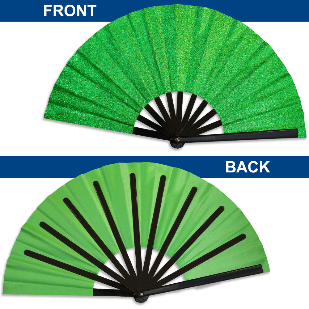 Glitter Green X-Large Hand Fan