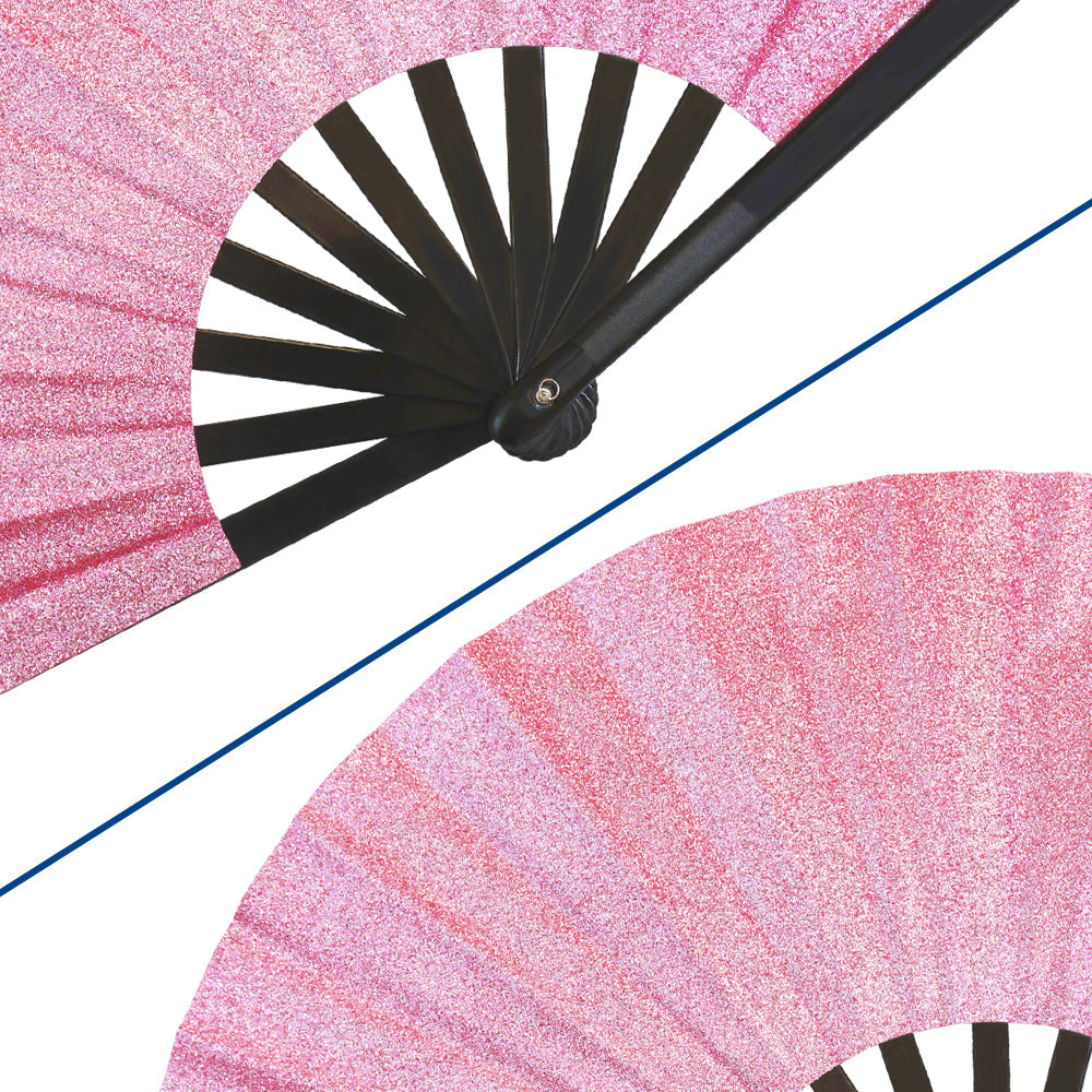 Glitter Pink X-Large Hand Fan