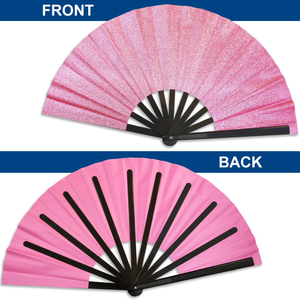Glitter Pink X-Large Hand Fan