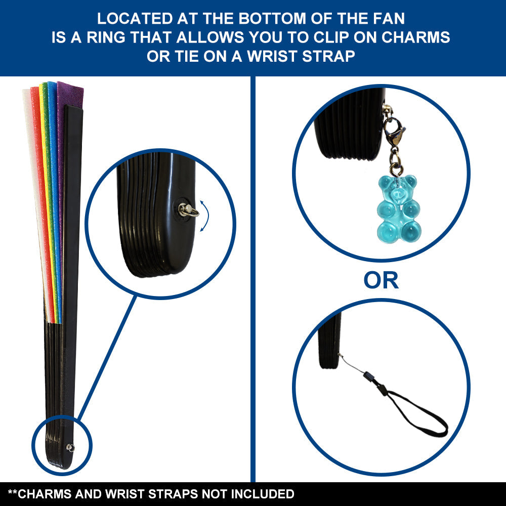 Progress Pride Glitter X-Large Hand Fan