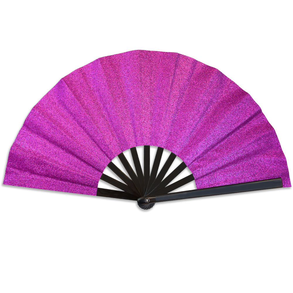 Glitter Purple X-Large Hand Fan