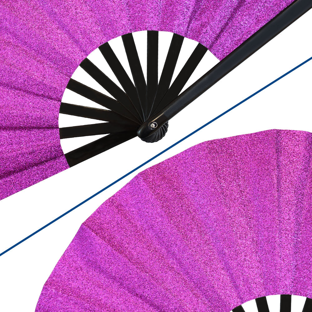 Glitter Purple X-Large Hand Fan