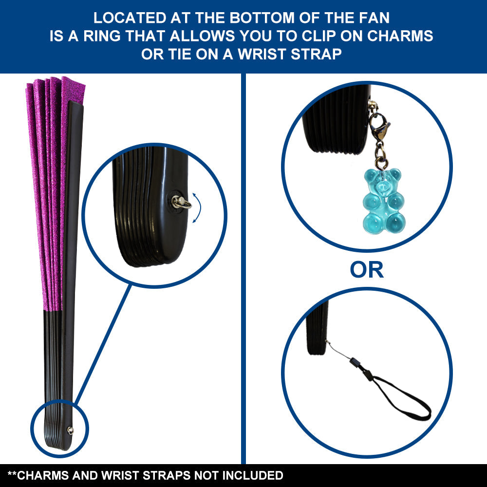Glitter Purple X-Large Hand Fan