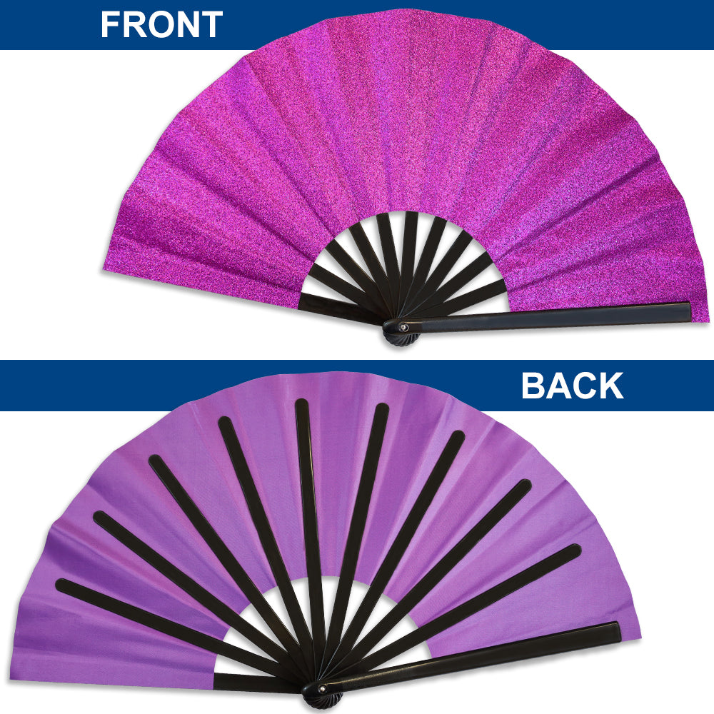 Glitter Purple X-Large Hand Fan