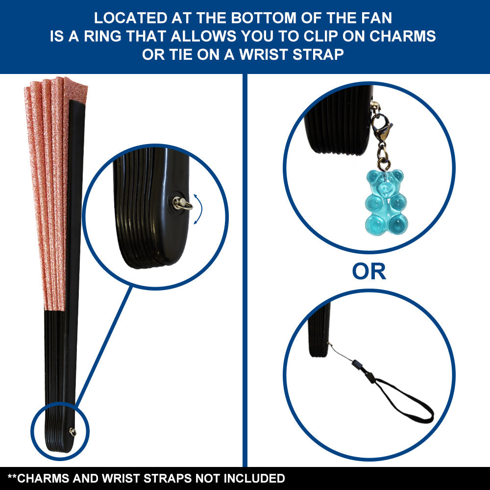 Glitter Rose Gold X-Large Hand Fan