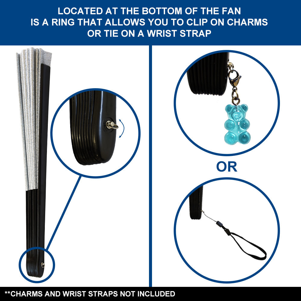 Glitter Silver X-Large Hand Fan