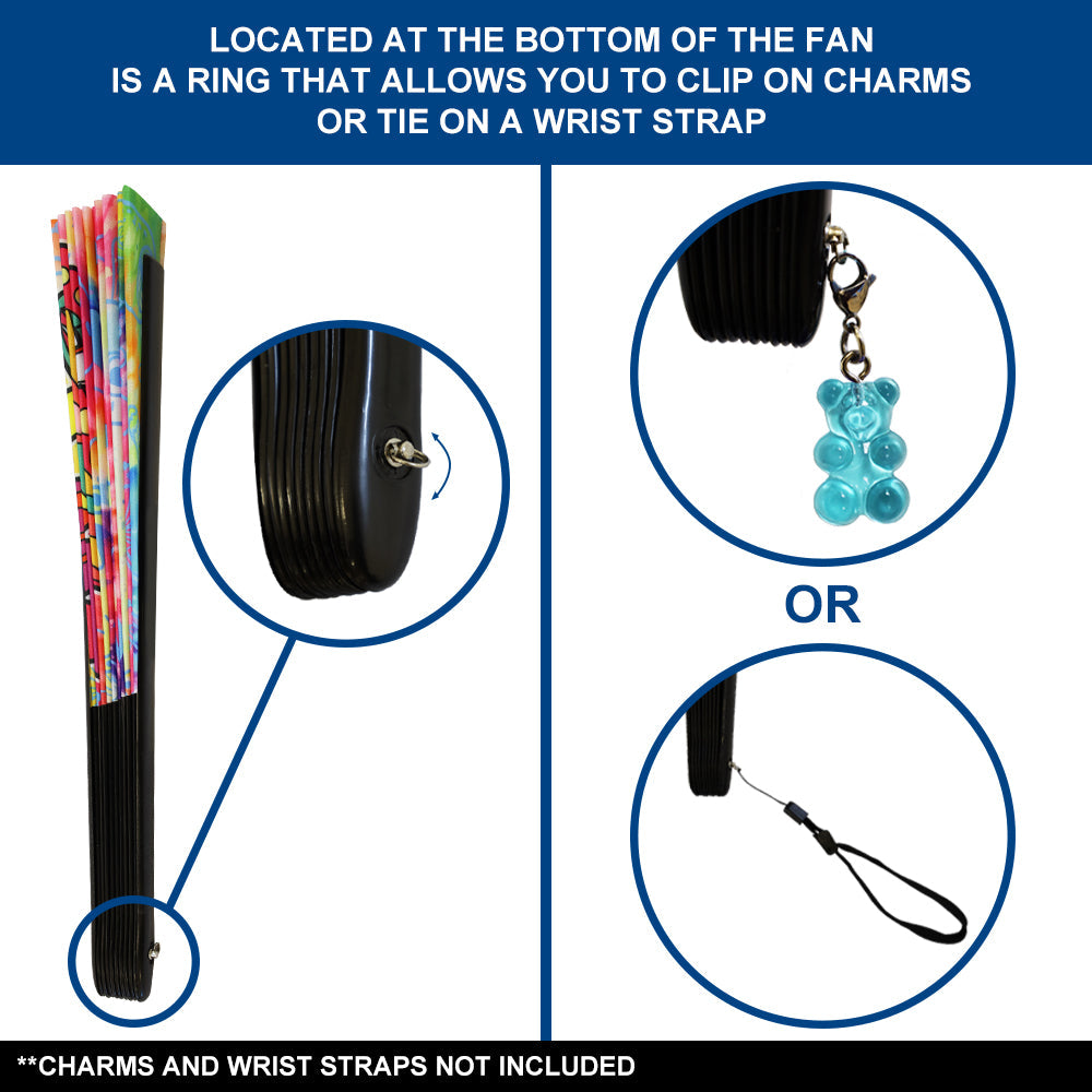 Mushroom (Tie Dye) Blacklight X-Large Hand Fan