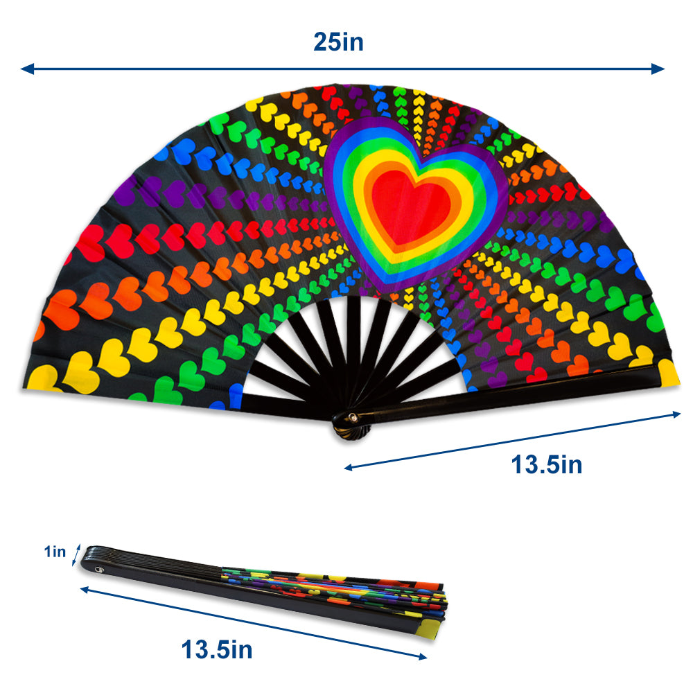 Rainbow Love X-Large Hand Fan