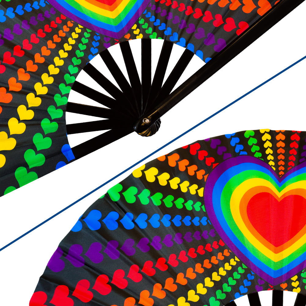 Rainbow Love X-Large Hand Fan