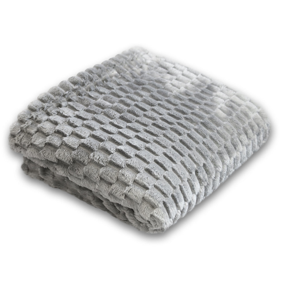 Light Gray Solid Color Soft Plush 50x60in Blanket