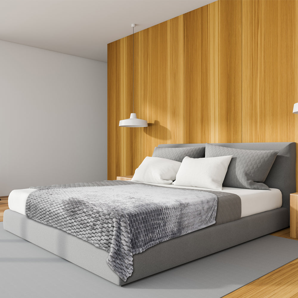 Light Gray Solid Color Soft Plush 50x60in Blanket