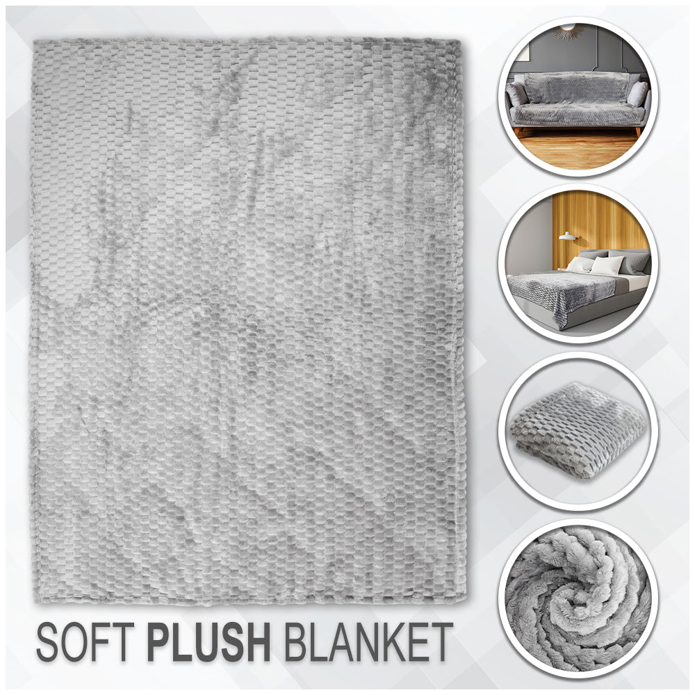 Light Gray Solid Color Soft Plush 50x60in Blanket