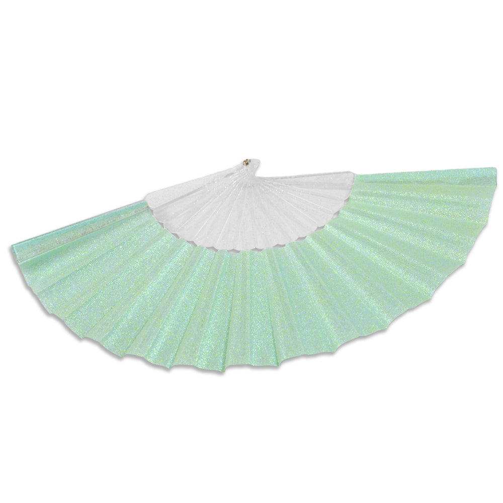 Glitter Fairy Blue Small Hand Fan (Clear Handle)